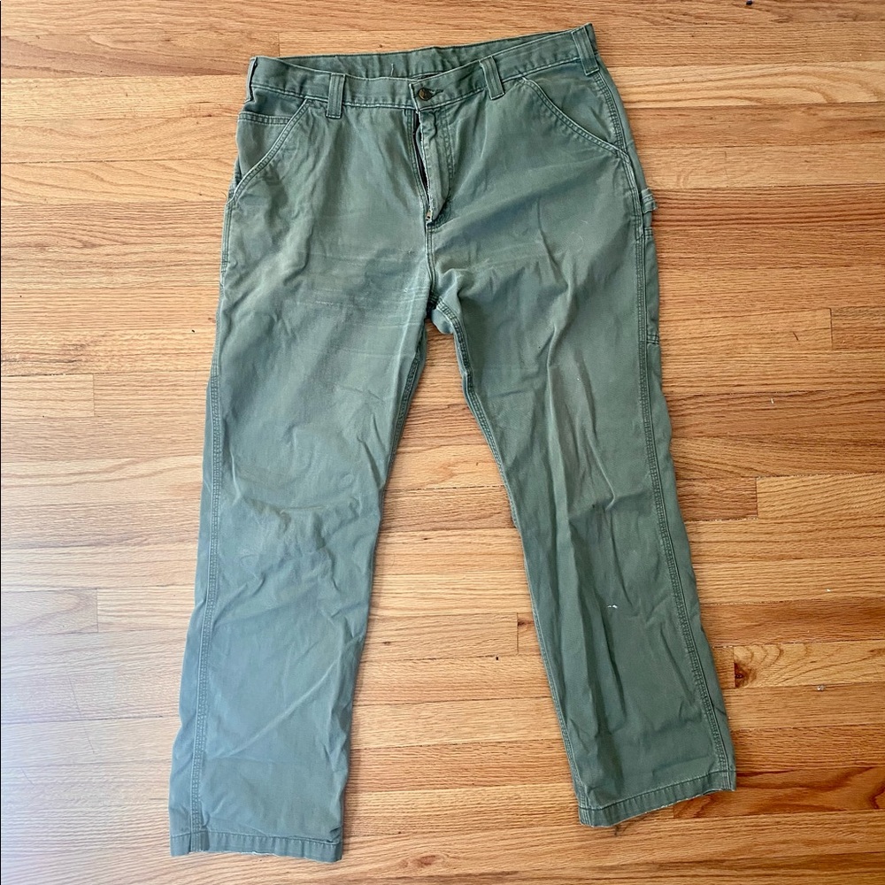 Carhartt Men's Relaxed Fit Washed Twill Dungaree - Olive